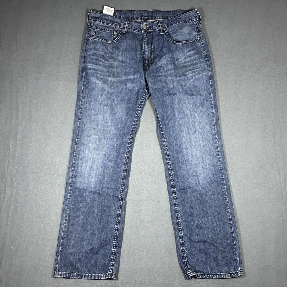 Levis 559 Jeans Mens 34x32 Blue Relaxed Fit Straight Leg Medium Wash Faded